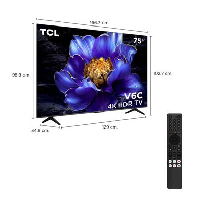 TCL ทีวี V6C Google TV 75 นิ้ว 4K LED รุ่น 75V6C ปี 2025 ราคาพิเศษ